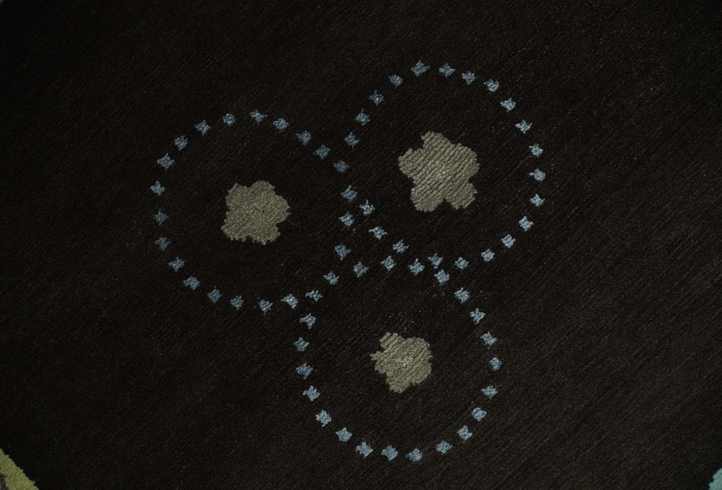 Modern Premium look Dark Brown 5x8 Hand loom Wool and Art Silk Area Rug