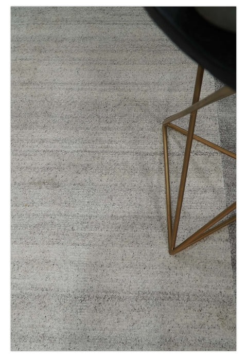 Modern Scandinavian 4.7x6.5 Brown and Silver Wool Hand Woven Area Rug | HL47