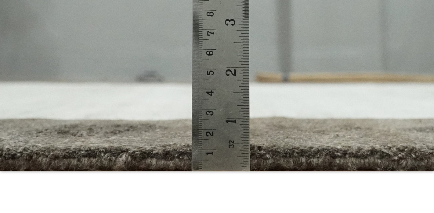 Modern Scandinavian 6x8 Ivory and Silver Wool Hand Woven Area Rug | HL16