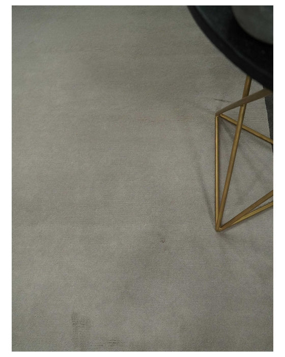 Modern Scandinavian 6x8 Silver and Charcoal Wool Hand Woven Area Rug | HL9