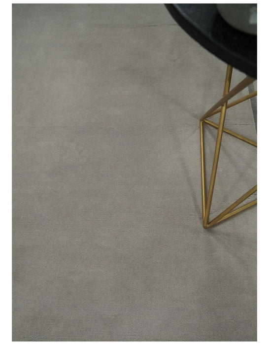 Modern Scandinavian 6x8 Silver and Gray Wool Hand Woven Area Rug | HL8