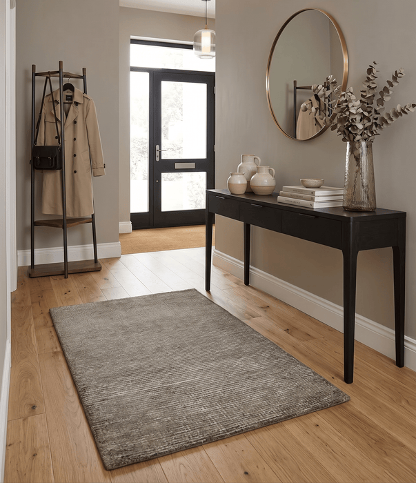 Modern Solid Brown 2x3 Hand Knotted Bamboo Silk Rug