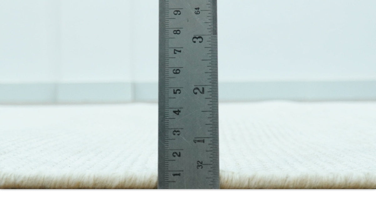 Modern Solid Design Ivory 5x8 Hand Woven Wool Area Rug
