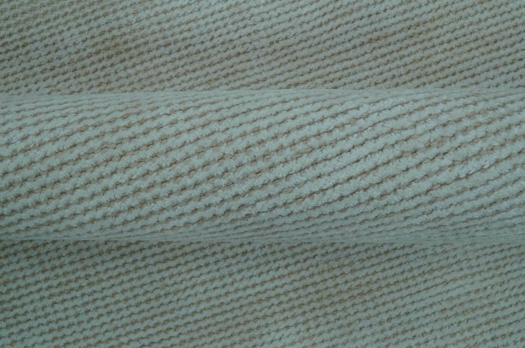 Modern Solid Design Ivory 5x8 Hand Woven Wool Area Rug
