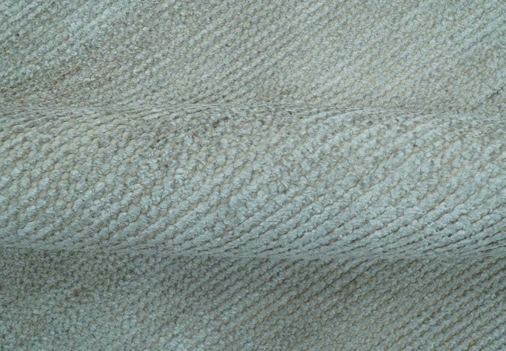 Modern Solid Design Silver Hand Knotted 9x12 Wool Area Rug