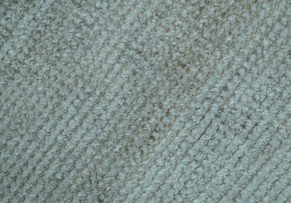 Modern Solid Design Silver Hand Knotted 9x12 Wool Area Rug