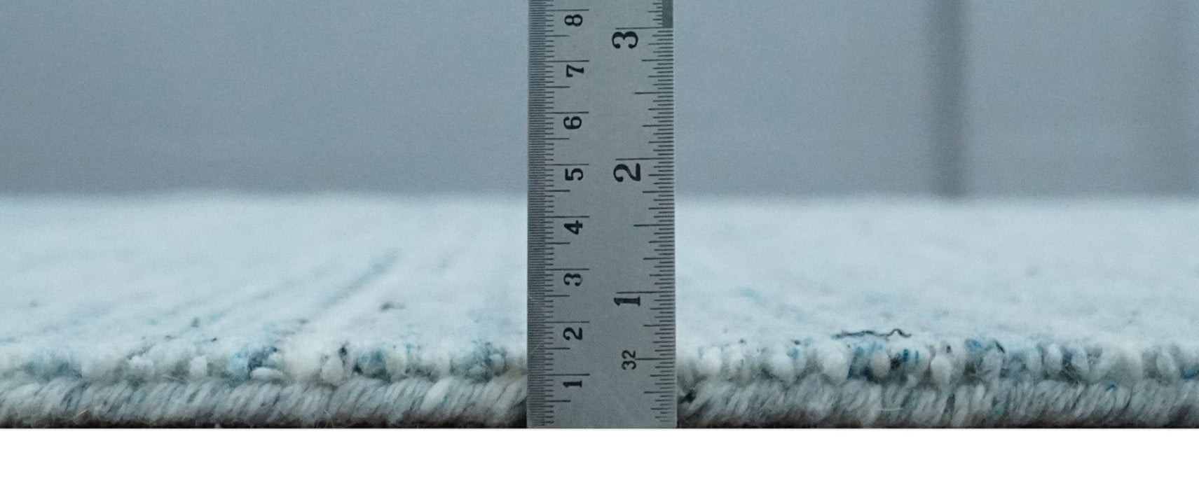 Modern Solid Handloom Aqua and Silver 8x10 Contemporary Wool Area Rug