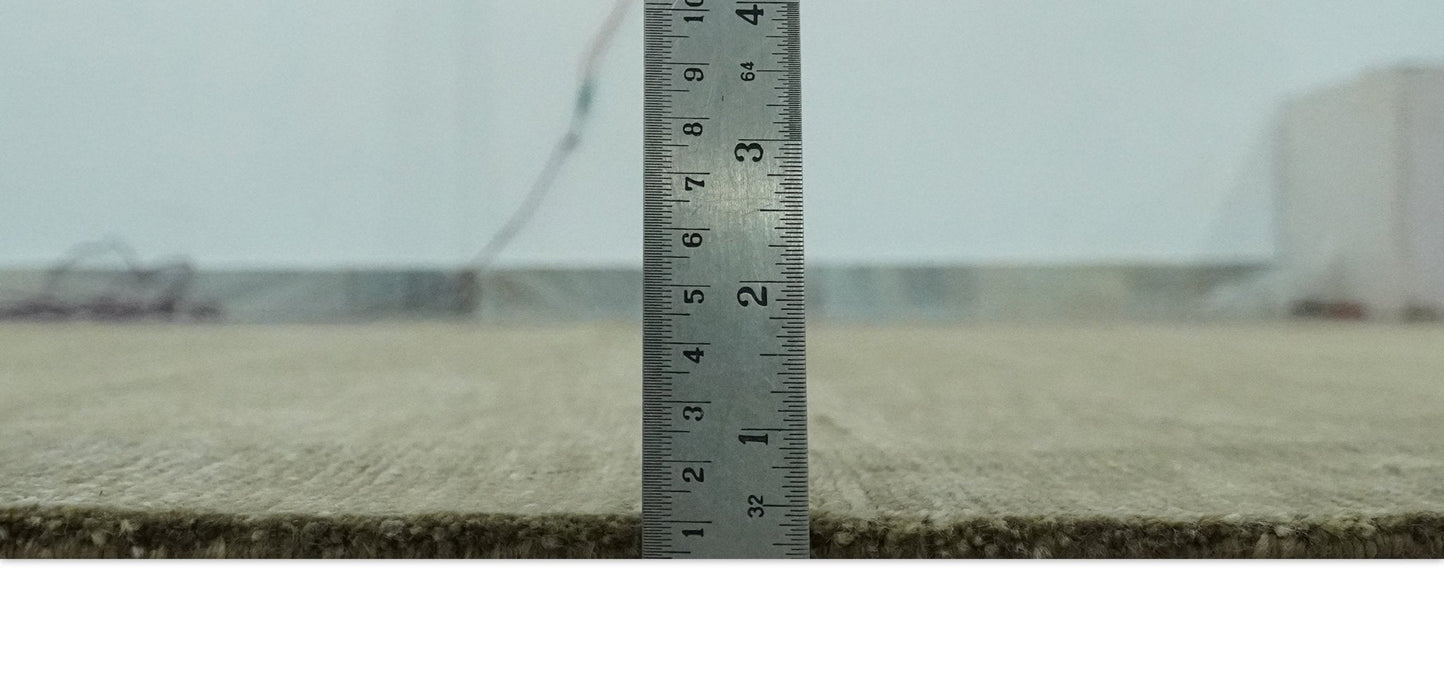 Modern Solid Plain Olive Hand Knotted 6x9 Bamboo Silk area Rug