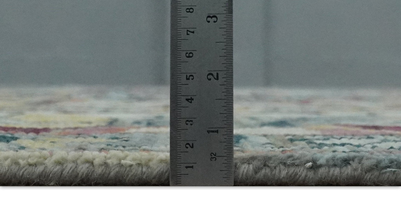 Modern Transitional 8x10 Ivory, Rust, Yellow and Charcoal Serapi wool Area Rug