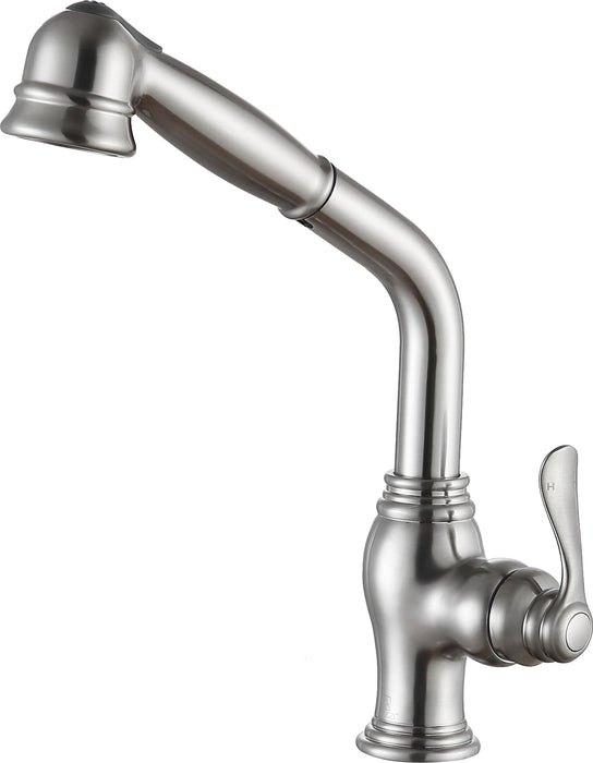 Del Moro Single-Handle Pull-Out Sprayer Kitchen Faucet in Brushed Nickel