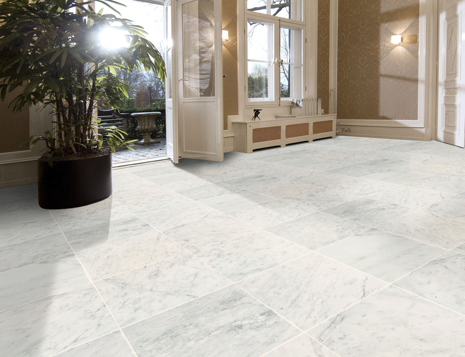 Mugla White Marble Tiles Polished Floor and Wall Tile - Belair Collection