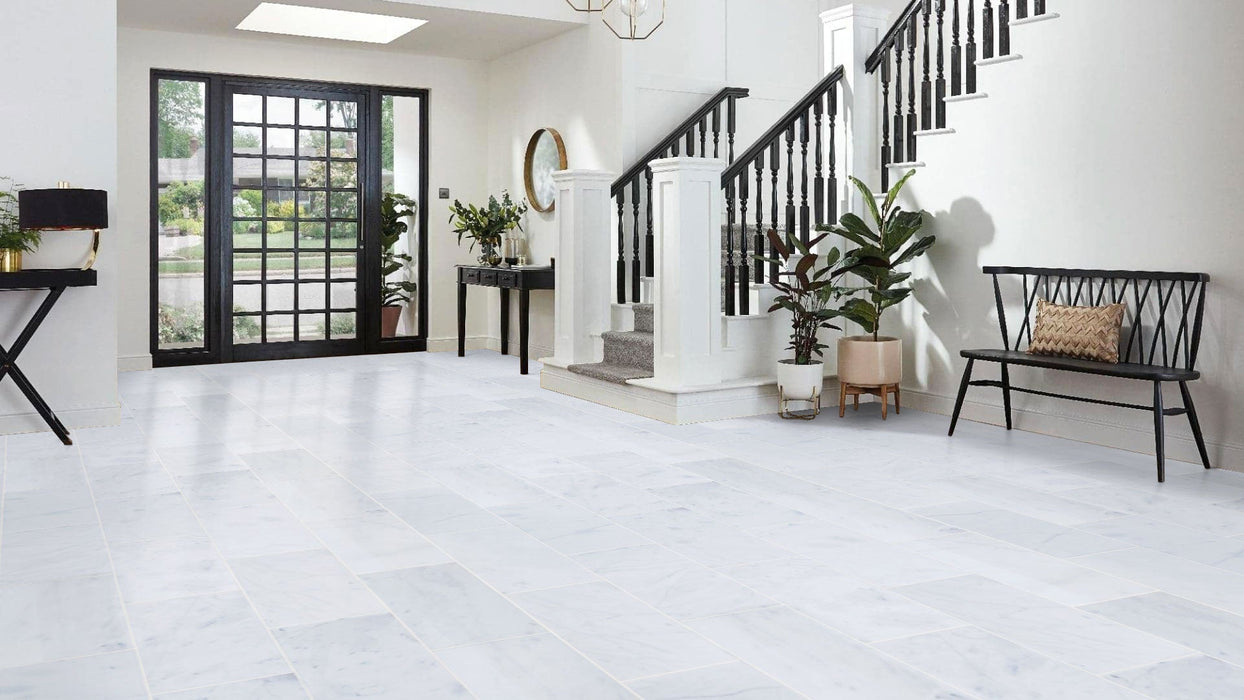 Mugla White Marble Tiles Polished Floor and Wall Tile - Belair Collection