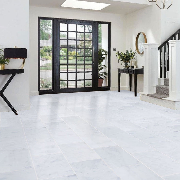 Mugla White Marble Tiles Polished Floor and Wall Tile - Belair Collection