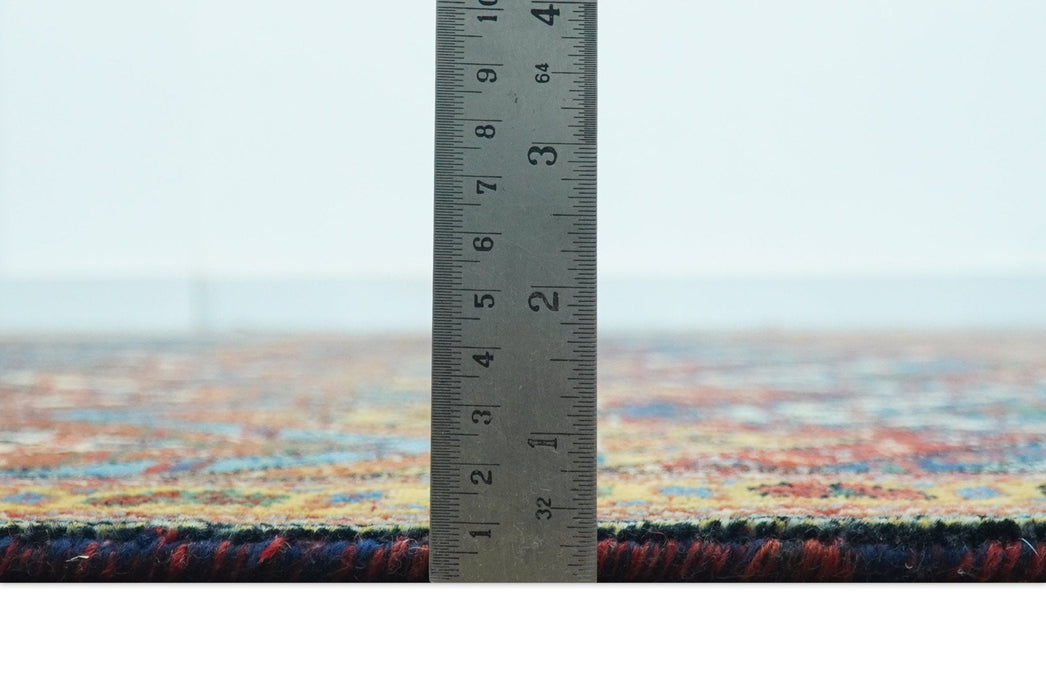 Multicolor Modern Chevron Design 7x10 Hand Knotted wool Area Rug
