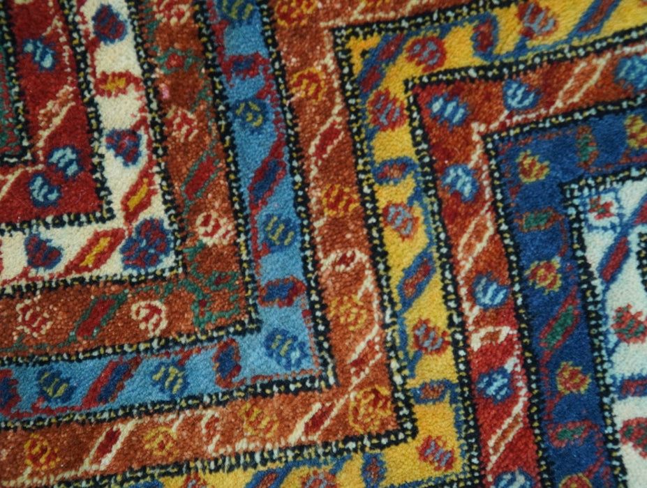 Multicolor Modern Chevron Design 7x10 Hand Knotted wool Area Rug