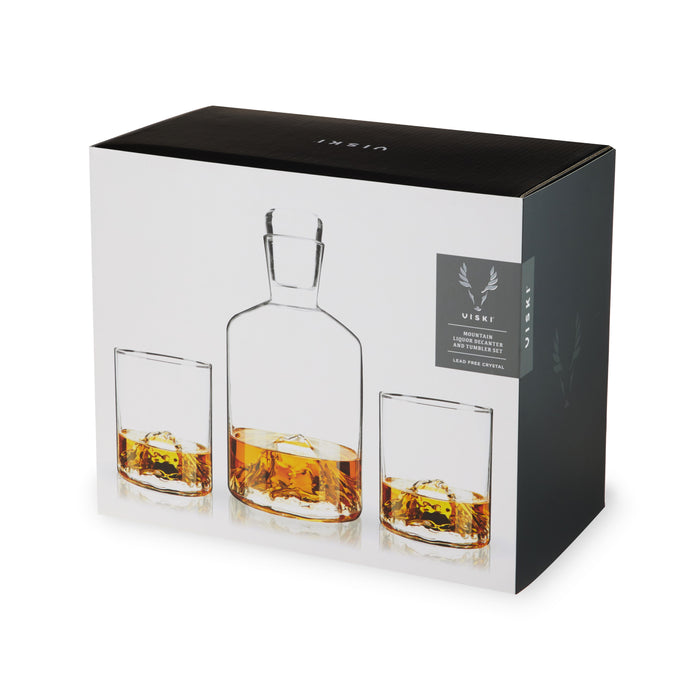 Mountain Crystal Decanter and Tumbler Set