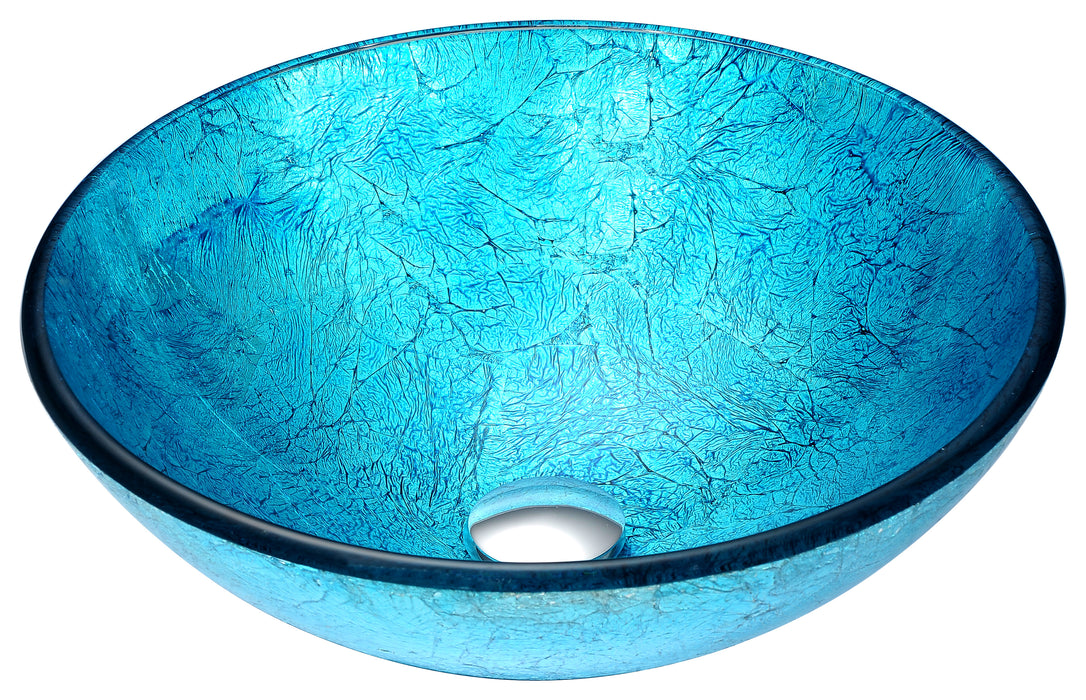 Accent Series Deco-Glass Vessel Sink in Blue Ice