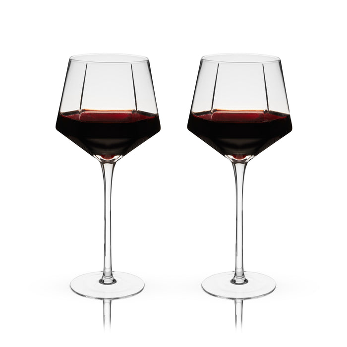 Seneca Diamond Crystal Wine Glasses Set of 2