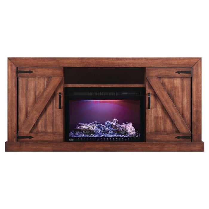 Napoleon Lambert TV Stand with Electric Fireplace for 72-Inch TV's - Rustic Wood (NEFP27-0519RW)