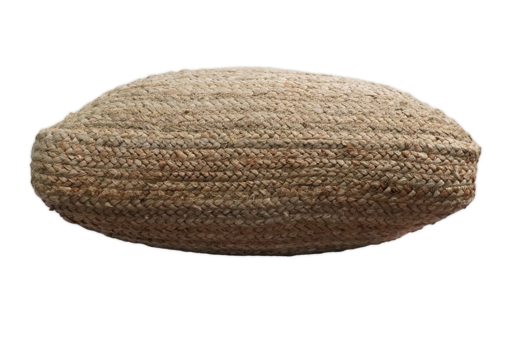 Natural Brown Jute Square Pouf, Hand Braided boho Pouf Ottoman Footstool, Side table, Floor Pillow, Foot Rest, Living Room, Bedroom | JP8