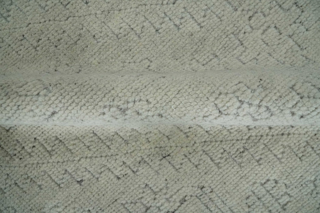 Neutral Contemporary 8x10 Medallion Beige 8x10 Hand knotted wool area rug