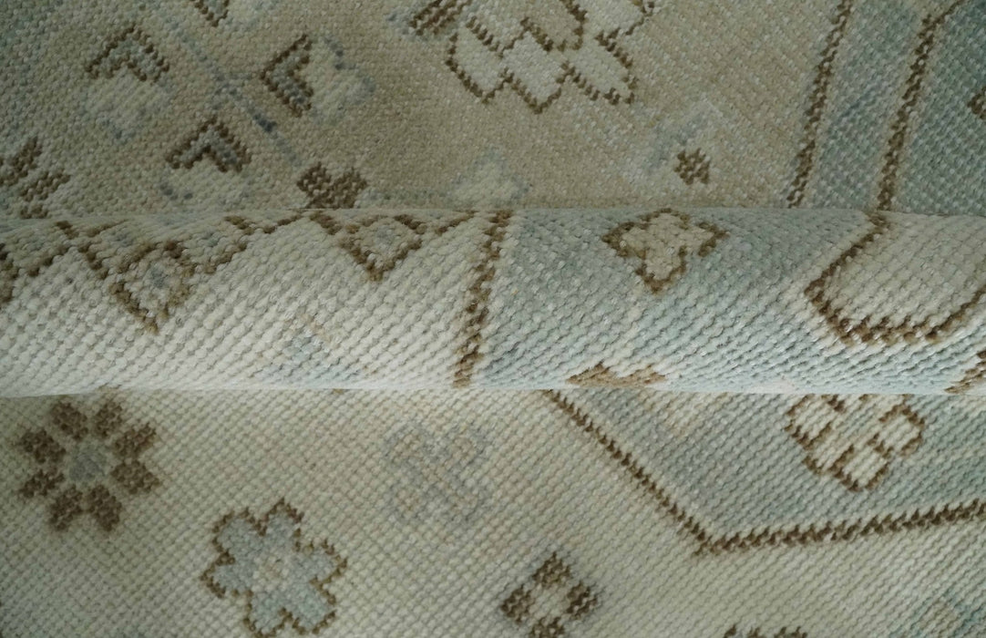 Neutral Ivory, Brown and Gray Hand knotted Traditional Multi Size wool Area Rug