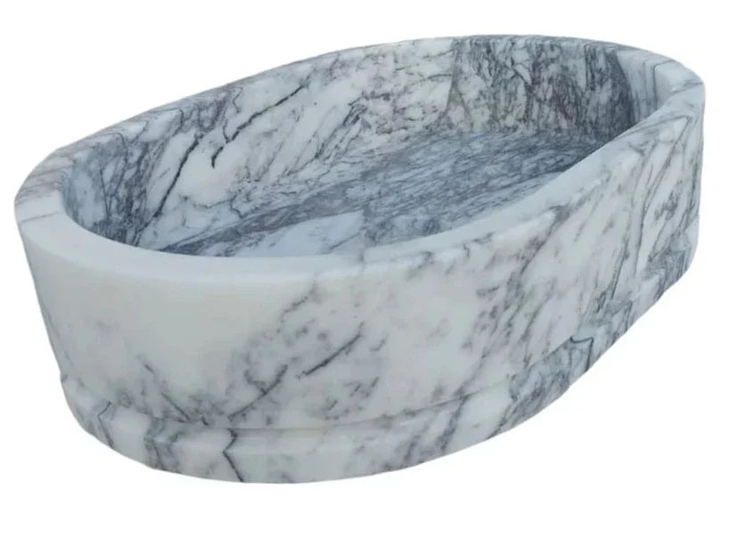 New York Marble Ellipse Wall-mount Bathroom Sink (W)14" (L)20" (H)5"