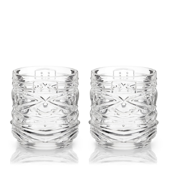 Pacific Crystal Tiki DOF Tumblers Set of 2