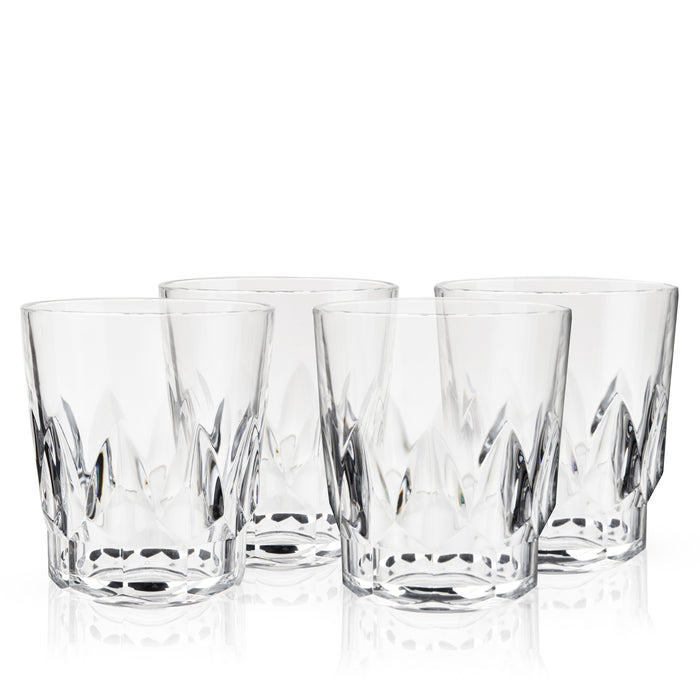 Shatterproof Acrylic Rocks Tumblers Set of 4