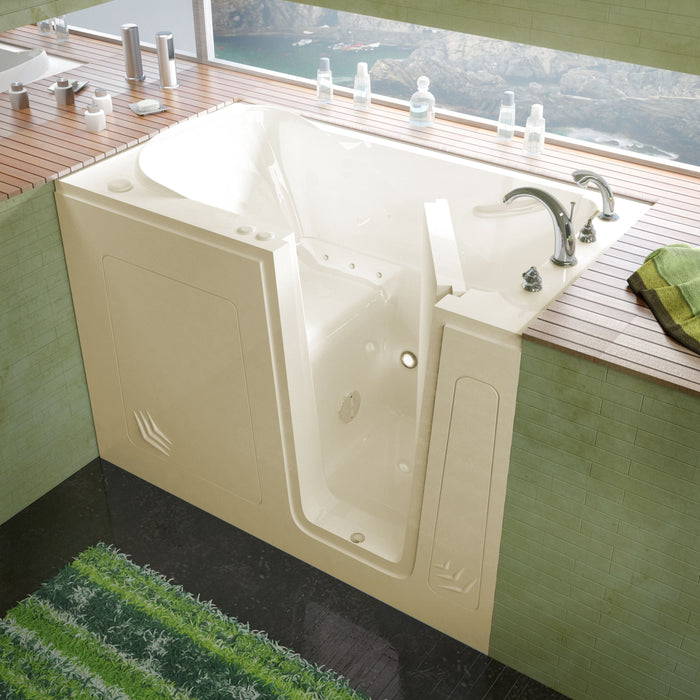 MediTub Walk-In 30 x 54 Right Drain Biscuit Air Jetted Walk-In Bathtub