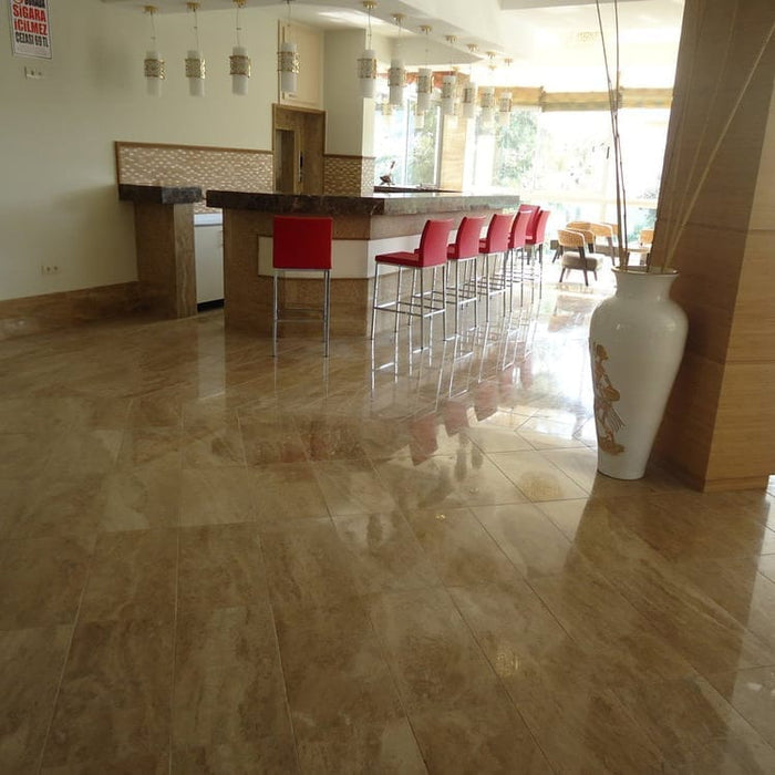 Noce Brown Vein-cut Travertine Floor and Wall Tile 12"x24" - Livfloors Collection