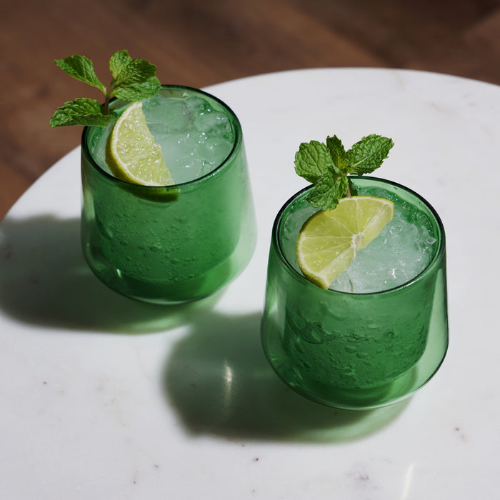 Aurora Double-Walled Tumblers in Green Set of 2