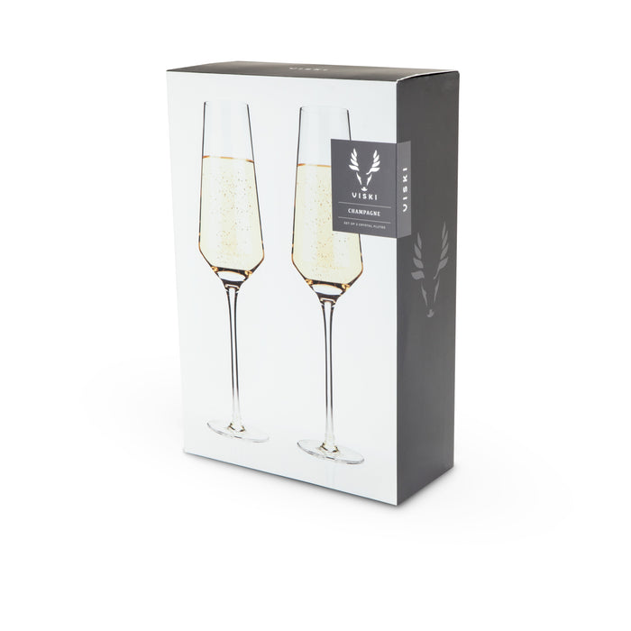 Raye Angled Crystal Champagne Flutes Set of 2