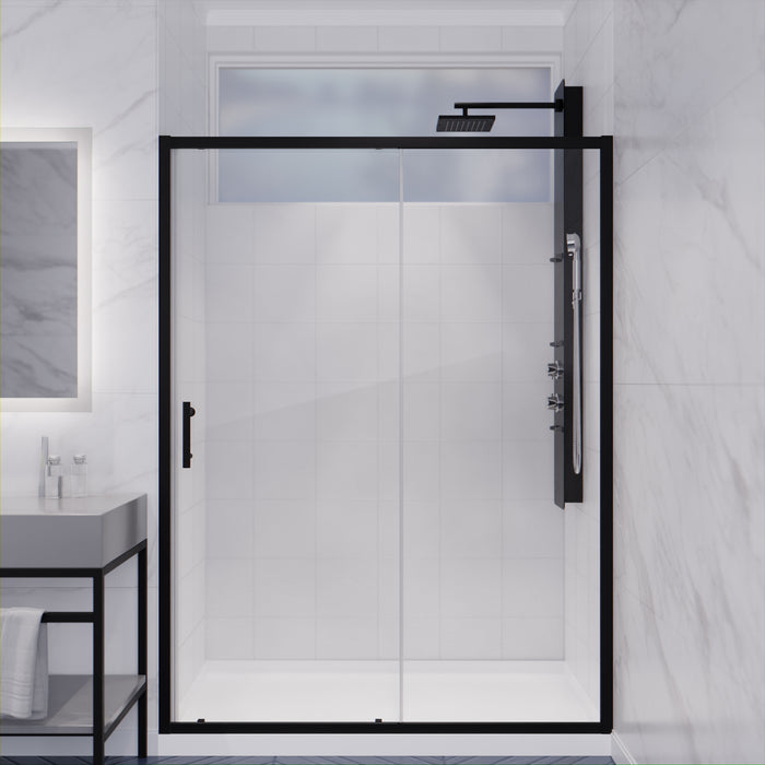 Halberd 48 in. x 72 in. Framed Shower Door with TSUNAMI GUARD in Matte Black