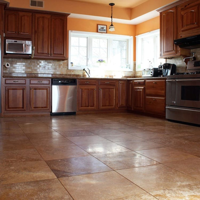 Oasis Gold Travertine Honed and Filled Floor and Wall Tile - Livfloors Collection