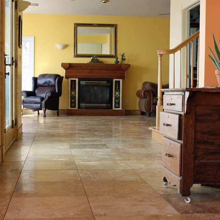 Oasis Gold Travertine Honed and Filled Floor and Wall Tile - Livfloors Collection