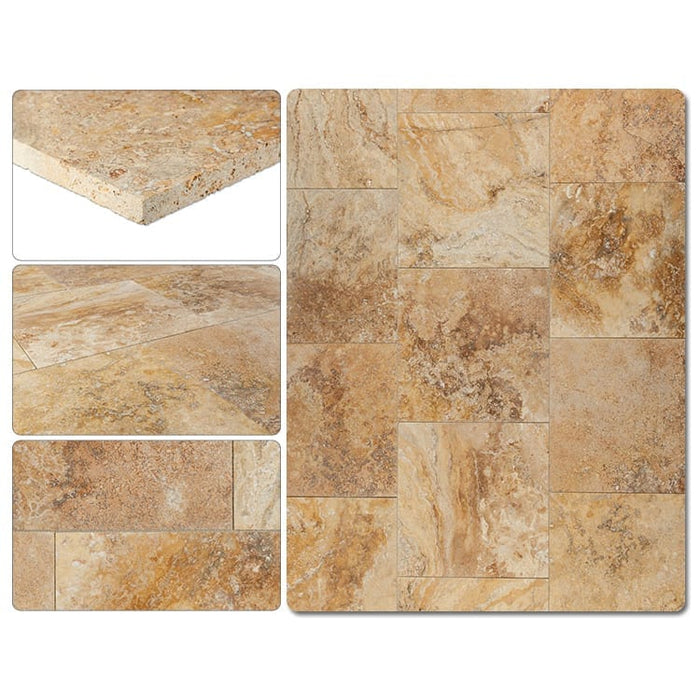 Oasis Gold Travertine Honed and Filled Floor and Wall Tile - Livfloors Collection