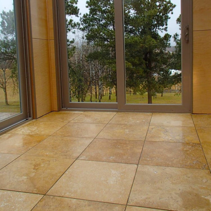 Oasis Gold Travertine Honed and Filled Floor and Wall Tile - Livfloors Collection