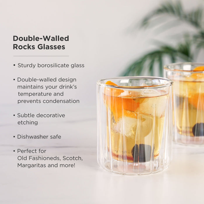 Double-Walled Rocks Glasses Set of 2