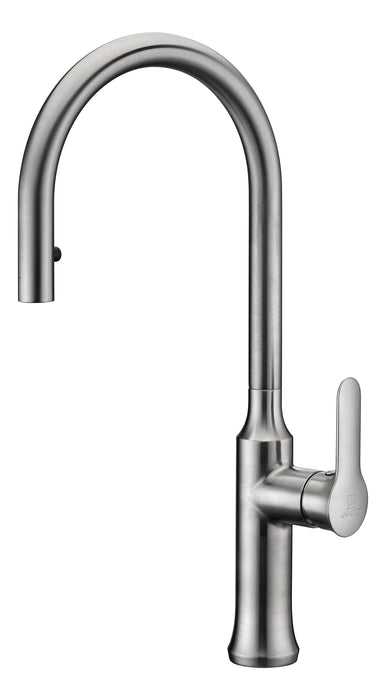 Cresent Single Handle Pull-Down Sprayer Kitchen Faucet in Brushed Nickel