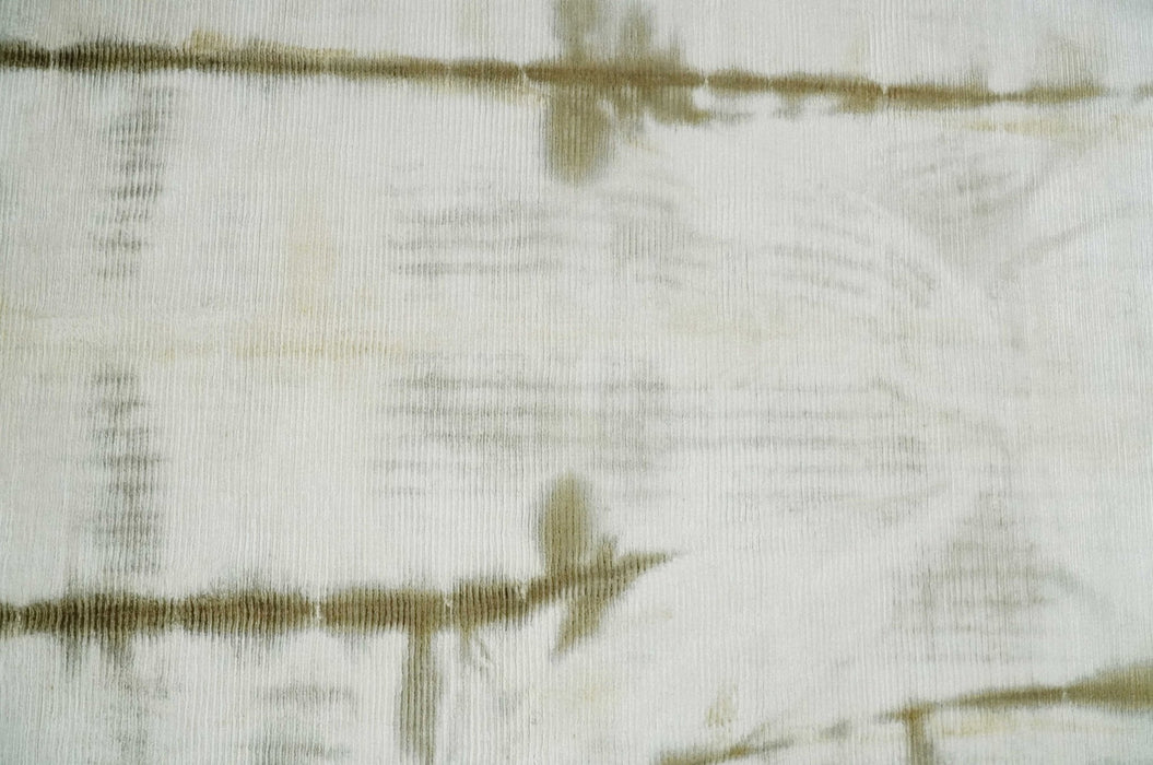 Olive and ivory 6x9 Modern Abstract Hand Woven Art Silk Rug