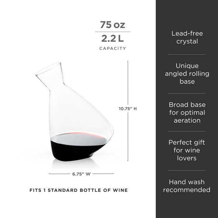 Rolling Crystal Wine Decanter