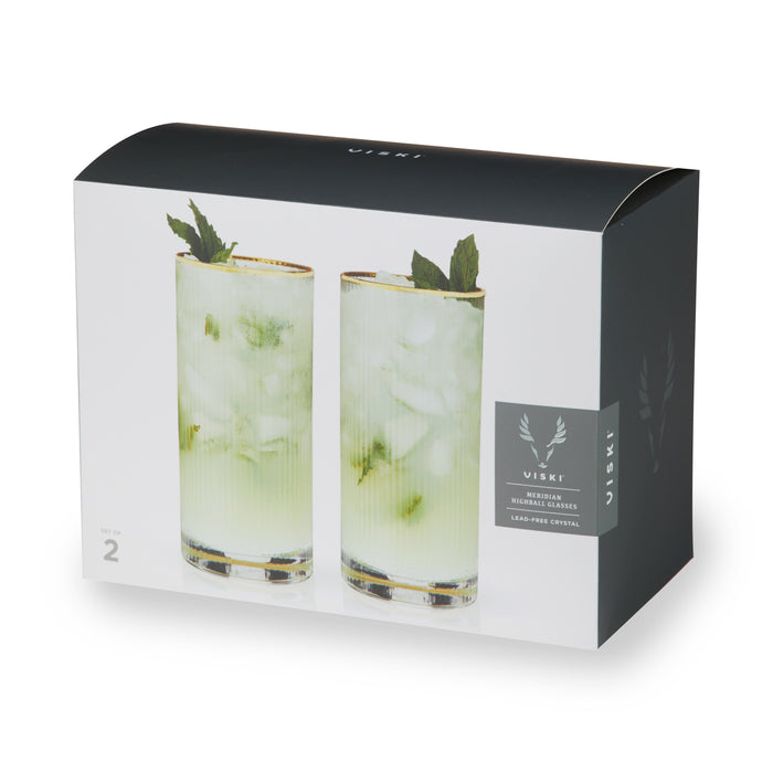 Meridian Crystal Highball Glasses Set of 2