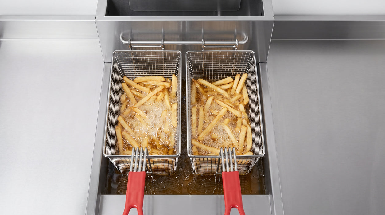 Forno Commerciale Natural Gas Deep Fryer, 3 Burners 90,000 BTU, 40 lbs, Millivolt Control