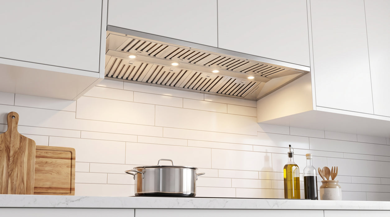 Forno Altilia 60-Inch Insert Range Hood, Stainless Steel, LED Lighting, Baffle Filters