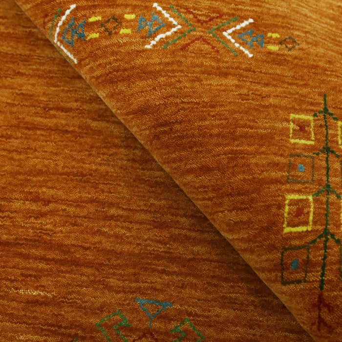 Orange Center Pattern Hand Loomed Wool Area Rug