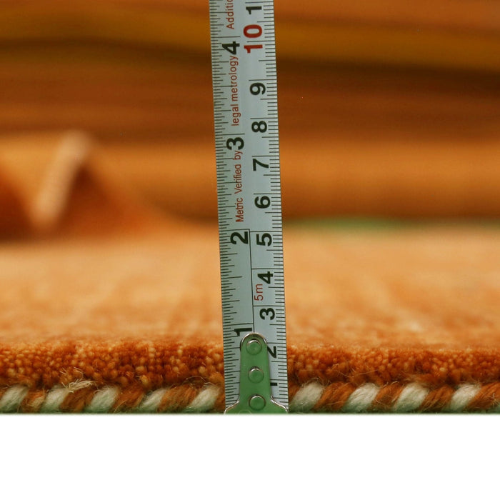 Orange Center Pattern Hand Loomed Wool Area Rug