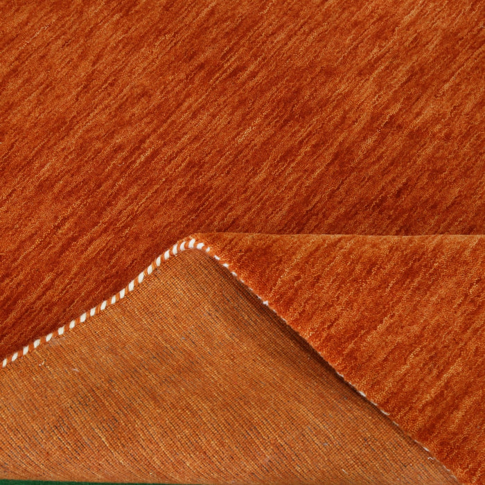 Orange Contemporary Design Hand Loomed Wool Area Rug