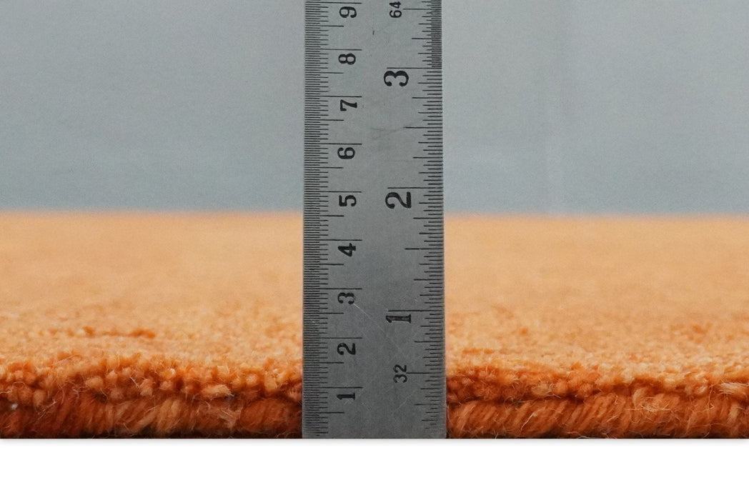 Orange Rust Solid Woolen Hand Tufted 8x10 contemporary area Rug
