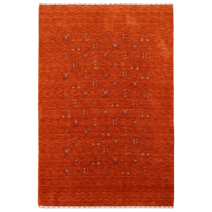 Orange Tribal Center Medallion Hand Loomed Wool Area Rug